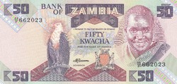 Zambia 50 kwacha, 1986, UNC bankjegy