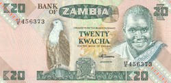 Zambia 20 kwacha, 1986, UNC bankjegy