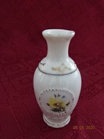 Német porcelán váza, magassága 11 cm. Sárga virágos. Vanneki!