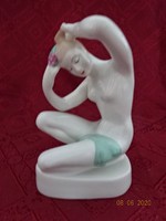 Aquincum porcelain figural sculpture, the woman combing her hair. Its height is 15 cm. He has! Jokai