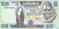 Zambia 10 kwacha, 1986, UNC bankjegy
