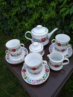 ​Kalocsai porcelán 6 személyes teás készlet