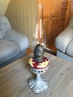 Nagy méretű antik majolika lámpa