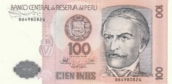 Peru 100 intis, 1987, UNC bankjegy