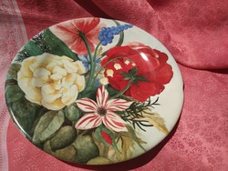 Gyönyörű virágmintás francia porcelán tányér