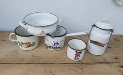 5pcs enamel pack milk jug rosehip mug nostalgia pieces, peasant decoration