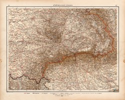 Délkelet - Magyarország térkép 1903, német, atlasz, 44 x 55 cm, Moritz Perles, Erdély, Háromszék