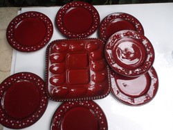 Plate - 8 pcs - Austrian - large - egg tray 24 x 24 cm - 7 cookie plates 20 cm - flawless
