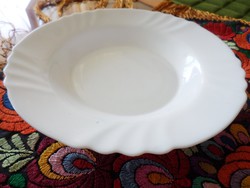 ​Egy darabos spanyol hullámos szélű, fehér színű tányér hiánypótlásra. jénai, tejüveg