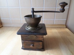 Régi-antik Leinbrock"s Patent hagyományos kávédaráló kávéőrlő daráló