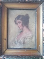 Női portré,olaj-karton,szignózott/értékesített/Innocent Ferenc (1859-1934): 
