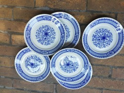kék-fehér ritka alba júlia porcelán lapos tányér 6 db 23  cm