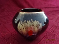 Minőségi német porcelán váza, barna mintás, magassága 6,5 cm. 10710 jelzéssel. Vanneki!