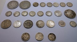 Sokféle régi ezüstpénz pénz pénzérme ezüst