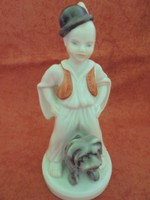 Herendi porcelán figura kutyussal