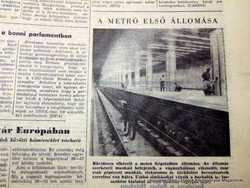 1969 5 15  /  A METRO ELSŐ ÁLLOMÁSA    /  Népszabadság  /  Szs.:  15348