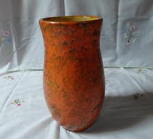 Tófej kerámia váza 2. (nagy, narancssárga, retro)