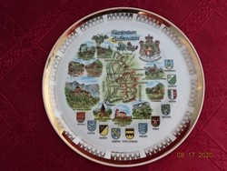 Melitta német porcelán asztalközép, Fürstentum Liechtenstein nevezetességeivel. Vanneki!