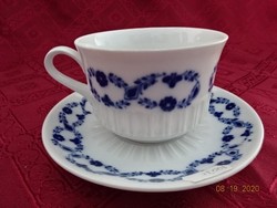 CLUJ porcelán, kobalt kék mintás teáscsésze + alátét. Vanneki!