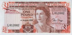 Gibraltár 1 font 1988 UNC 
