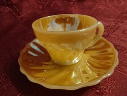 Amerikai porcelán kávéscsésze + alátét, fényes, tojáshéj színű. Vanneki!