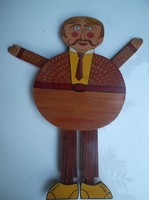 MOZGÓ - FA - APUKA - NAGY -  Osztrák  Játék készítő mester munkája - falra szerelhető - 31 x 20 cm
