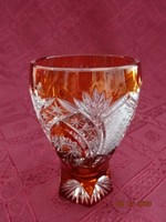 Hand polished crystal glass, champagne color. Its height is 12 cm. He has! Jokai.