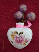 Szív alakú porcelán sószóró, rózsa mintával, dugó nélkül. Magassága 6 cm. Vanneki!