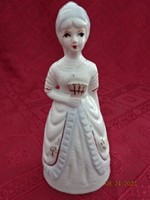 Német porcelán figurális szobor, lány legyezővel, magassága 14 cm. Vanneki!