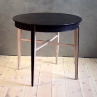 Vintage style table, elegant coffee table, small table in natural black