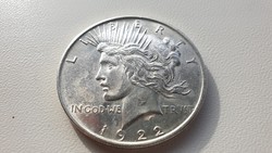1922 USA Liberty sas peace dollar 26,7g 0.900ag ezüst érme 