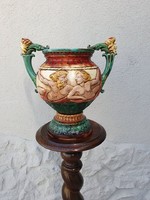 Majolika szobros váza​ - kaspó - asztalközép