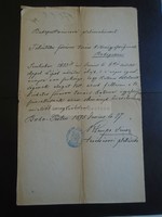 ZA313.5  Régi irat   Buda-Pest 1875  Klempa Simon terézvárosi plébános -Fővárosi Tanács Katonaügyi o