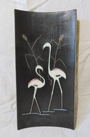 Flamingó porcelán falidísz , falikép 