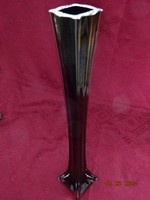 Black glass vase, German height 40 cm. It is based on a square and has a diameter of 10.5 cm. He has! Jókai.