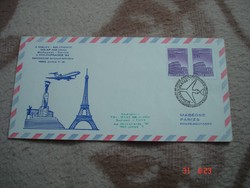 Malév Budapest-Párizs 5Ft-os légiposta bélyegekkel