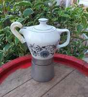 Hollóházi virágos hagymamintás kotyogós porcelán kávéfőző Seherezádé nosztalgia paraszti 