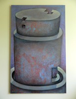 SZURCSIK JÓZSEF - MEGFIGYELŐ /2006/ 120x75cm /olaj/akril/vászon