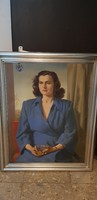Kontuly Béla szignált festmény, NŐI portré.