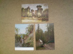 Régi, tájkép festményt ábrázoló képeslapok