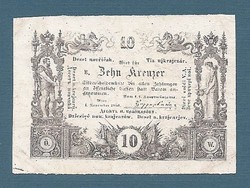10 Krajcár, Kreuzer 1860 EF Ingyen posta