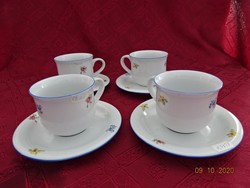 Wiener porcelán, kézzel festett teáscsésze + alátét. JOS BÖCK.  4 db együtt eladó Vanneki!