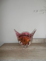 Cseh desing -váza-díszüveg tulipán forma