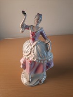 Royal Dux porcelán rokokó hölgy szobor
