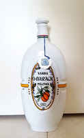 Hollóházi porcelán pálinkás üveg Várdai Ó-barack dugós palack kulacs butykos 25 cm
