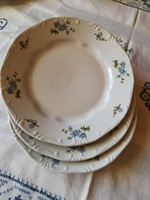 3 db Zsolnay porcelán kék barackvirág mintás lapos tányér 