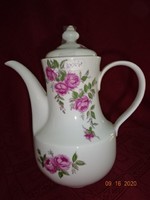 KAHLA német porcelán, rózsa mintás teáskanna, magassága 23 cm. Vanneki!