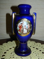 Antik Hollóházi barokk jelenetes váza.