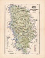 Torontál megye térkép 1885, Magyarország, vármegye, atlasz, Kogutowicz Manó, 43 x 56 cm, eredeti