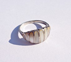 9 gyöngyház berakásos 925-ös gyűrű